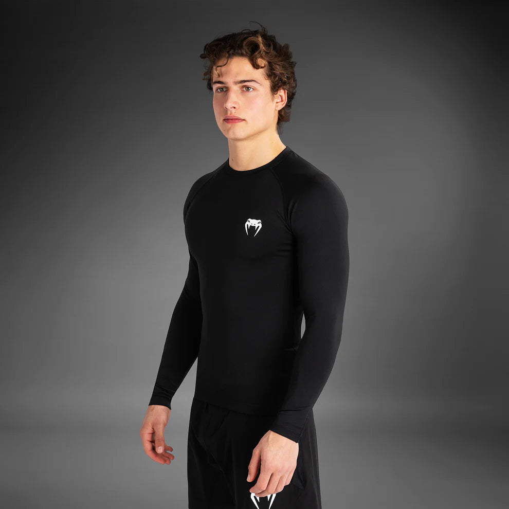 Venum Contender Herr Långärmad Rashguard - Svart/Vit